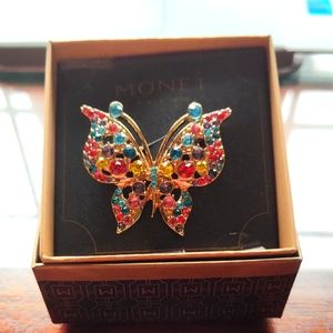 Monet Butterfly Pin in Box